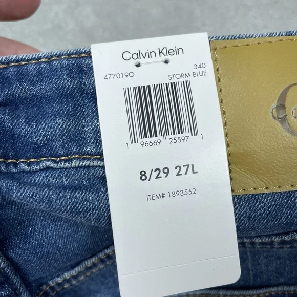 Calvin Klein Women's 8/29 High Rise Skinny Ankle Jeans Blue d1391 - Picture 4 of 7